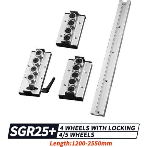 Dual-axis Guide Rail Linear Rail 1/2PCS SGR25 L= 1200-2550mm+high speed guider locking slider SGB4/5+Lock