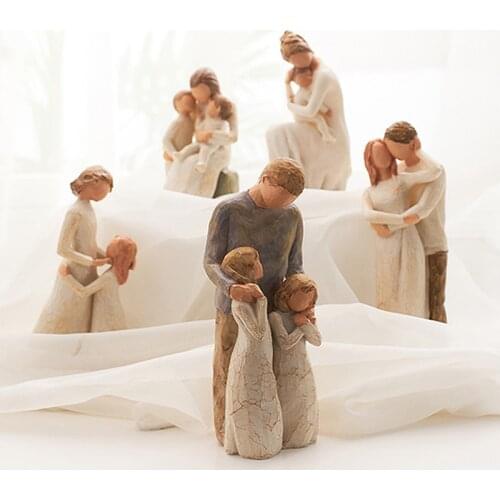 Nordic Home Decoration People Model Living Room Accessories Love Family Resin Figurine Crafts Mothers Day Birthday Wedding Gift