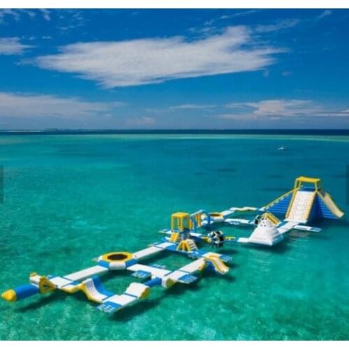 Newest Hungary Inflatable Water Sport Park / Kids Inflatable Aqua Park For Lake