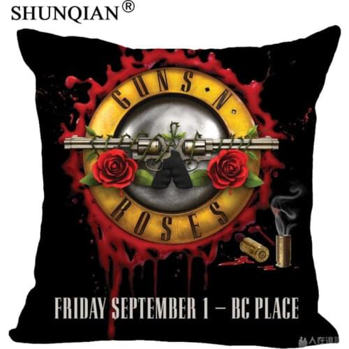 New Arrival guns and roses Square Pillowcases zipper Custom Pillow Case More Size Custom your image gift