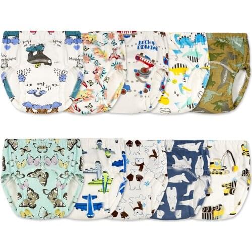 New learning pants baby toilet training underwear leakproof urine washable gauze diaper Pants Cartoon Children Learning Pants