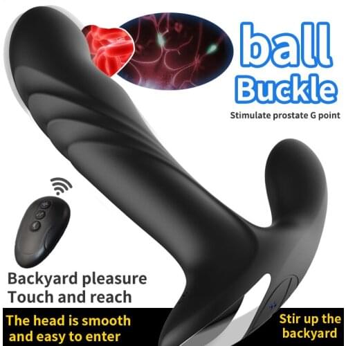 New Prostate massager Anal plug Male health care anal sex toy wireless remote control rotary pull prostate masturbator mens toy