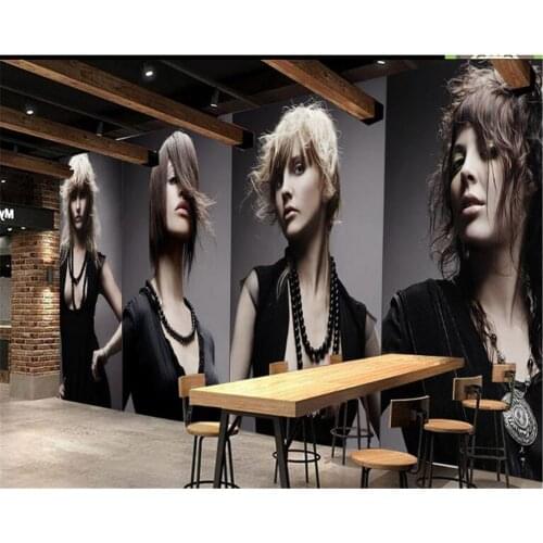 Beibehang custom made wall paper 3d Hair salon sexy beauty barber shop background wallpaper papier peint mural photo wallpaper