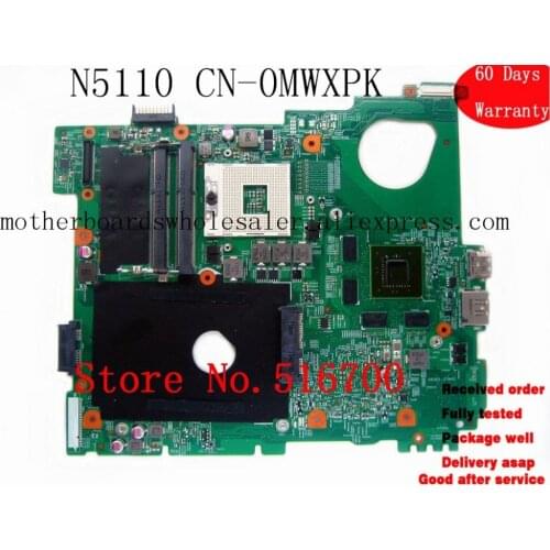 Original laptop main board For Dell Inspiron N5110 15R HM67 Motherboard MWXPK 0MWXPK CN-0MWXPK
