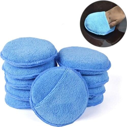 1pc Microfiber Wax Applicator Pad 5" Diameter with Finger Pocket Polish Car Wax Apply Remover Buff Pads