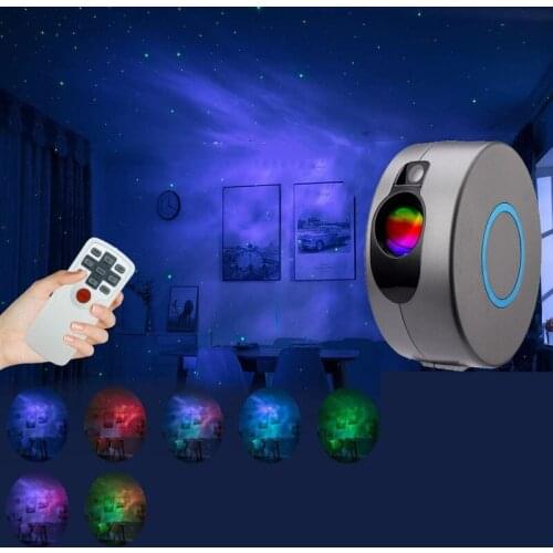 USB Starry Sky Projector Star Night Light Projection 7 Colors Ocean Waving Lights 360 Degree Rotation Night Lamp for Kid gift