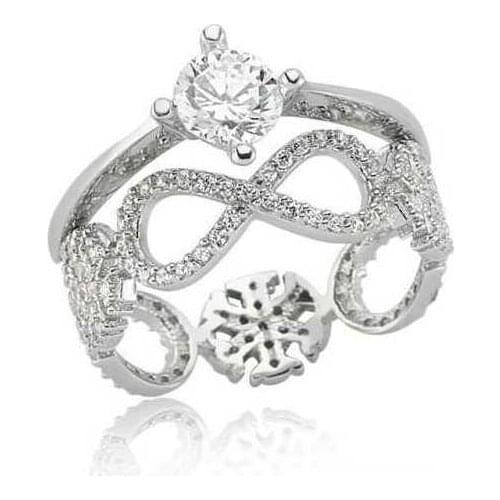 Silver Double-Sided Eternity Solitaire Ring