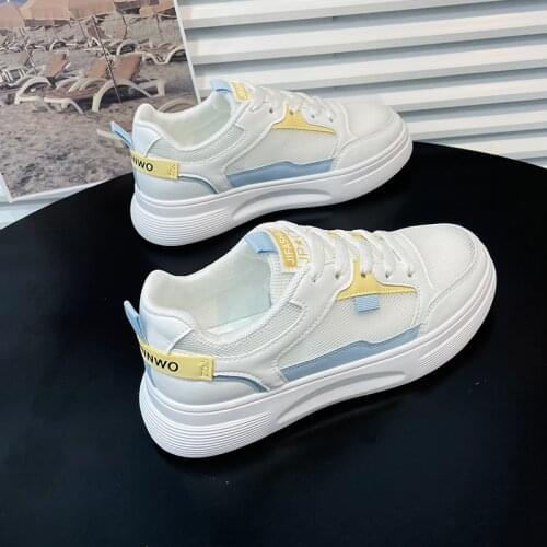 INS Breathable White Shoes Womens Mesh 2021 Summer New Student Thick Bottom Breathable Sports Board Shoes Casual Shoes Women