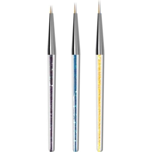 3PCS Set Nail Art Liner Painting Brush Nail Drawing Pen Color Painting Hook Line Pen Professional DIY Manicure Tools Home