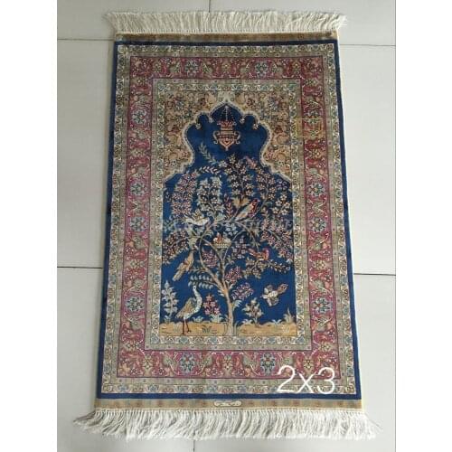 Free shipping 2'X3' 230 Line Handmade Silk Oriental Persian Rug hand Knotted silk carpet for home decoration