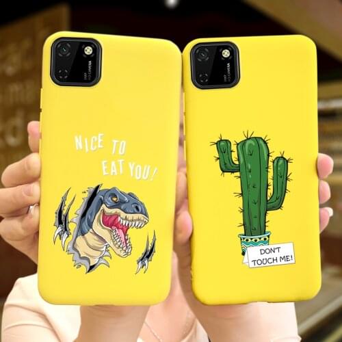 For Honor 9S Case Fashion Dinosaur Cactus Phone Case Silicone Macaroon Cover For Huawei Honor 9s 9 s s9 9a 9c Fundas Coque Shell