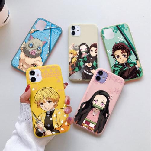 Cartoon Japan Anime Demon Slayer Case For iPhone 11 12 Pro Mini XR XS MAX SE 2020 X 7 8 6 6s Plus 13 Kimetsu No Yaiba TPU Cover