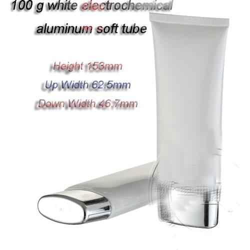 Capacity 100ml 50pcs factory wholesale white color high quality soft tube with silver lid ,plastic tube lip tube