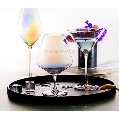 14 Style Crystal Rainbow Wine Glass Cup Electroplated Goblet Bordeaux Cocktail Champagne Cup Bar Household Drinkware Decanter
