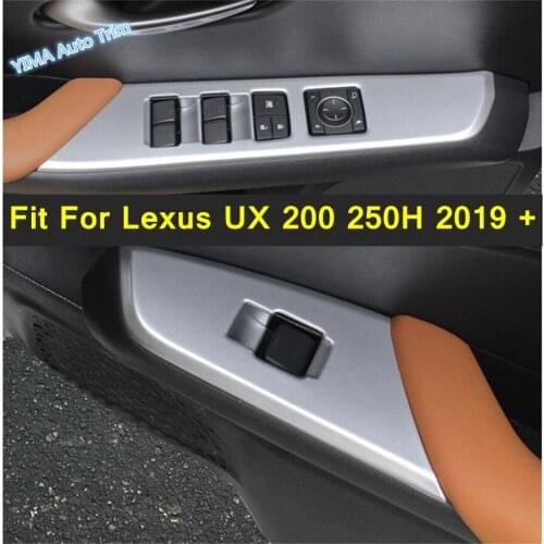 Lapetus Car Styling Inner Door Armrest Window Lift Button Cover Trim ABS Fit For Lexus UX 200 250H 2019 - 2021 Carbon Fiber Look