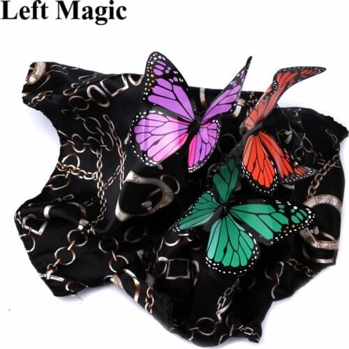 Magic Appearing Butterflies ( 10 pcs ) Magic Tricks Butterfly From Empty Silk Freedom Close Up Stage Magic Props Professional