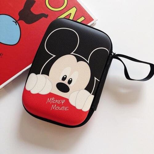 Disney Mickeys cartoon coin purse Minnie boy and girl coin bag handbag headset bag charger data cable storage box stitch clutch
