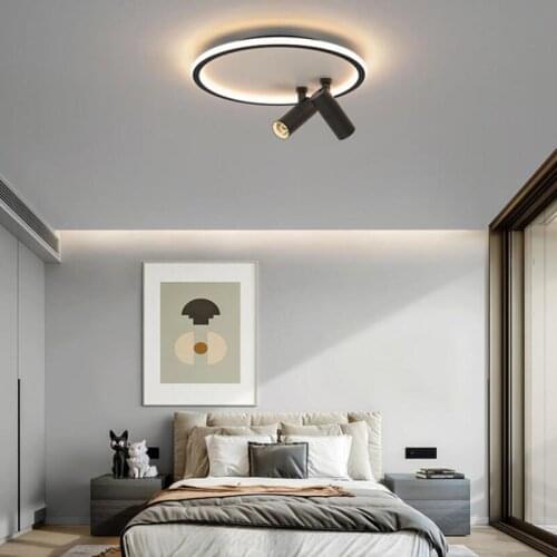 Round LED Ceiling Lights Modern White/Black Indoor Lamp For Bedroom Living Room study Ceiling Lamp with Spot lights Fixtures