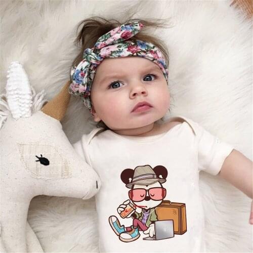 Cool Mickey Punk Style Baby Rompers Newborn Summer Jumpsuits Baby Boys Girls Unisex Bodysuits Infant Toddler Clothes