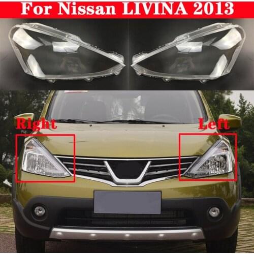 Auto Light Caps For Nissan LIVINA 2013 Car Headlight Cover Transparent Lampshade Lamp Case Glass Lens Shell
