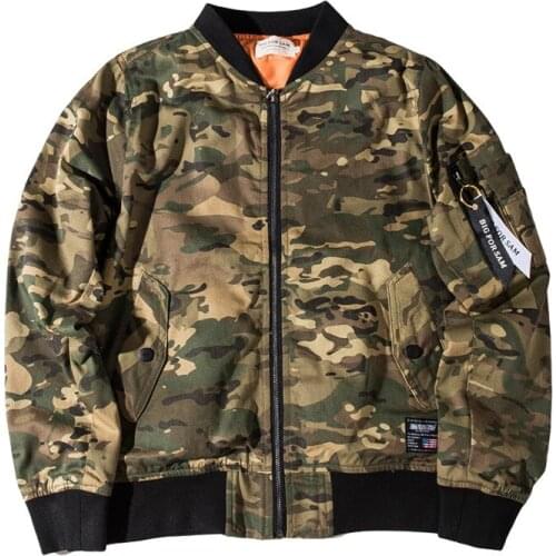 Spring Autumn Japanese Retro Camouflage Military Style MA1 Bomber Jacket Male Men Clothing Casual Loose Baseball Coats