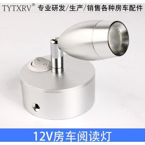 RV reading lamp LED lamp car light 12V 3W warm white reading lamp with switch 010609