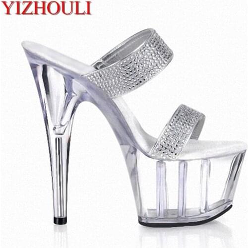 15 cm high heels Crystal high-heeled Can be customized is cool procrastinate Sandals
