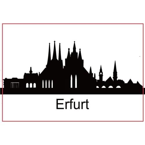 Metal Wrapped Magnets SOUVEMAG 78*54*3mm Erfurt Skyline Souvenir Fridge Magnets 20433