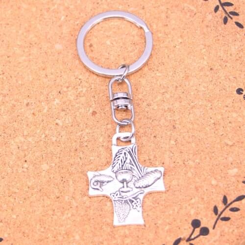 20pcs Fashion Men Jewelry Key Chain Metal Key Ring Accessory cross lobster Charm