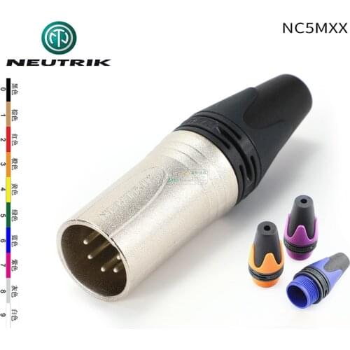 NEUTRIK NC5MXX five-pin XLR balanced XLR male plug with color tail sleeve