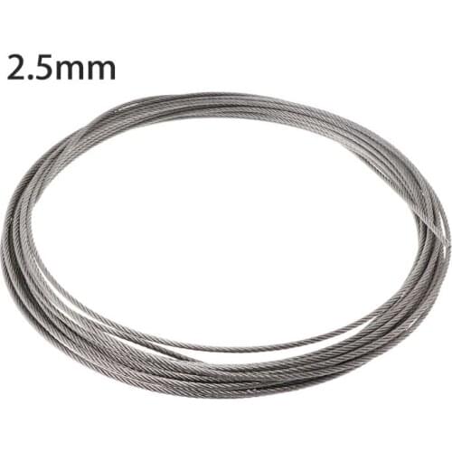 Y1UD New 10m 304 Stainless Steel Wire Rope Soft Fishing Lifting Cable 7×7 Clothesline