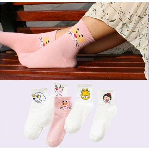 New Cotton Ankle Caton Socks Women Colorful Harajuku Woman Funny Cat Sock Winter Cheap Wine Sock Amozae Happy Girl Sock Harajuku