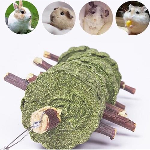 2pcs Apple Sticks Pet Snacks Chew Toys, Rat Chew Toys for Teeth, Natural Grass Cake Edible Molar Teeth Grinding Toy for Rabbits