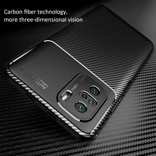 Carbon Fiber Shockproof Case For Xiaomi POCO F3 X3 Pro X3 NFC Soft Silicone Bumper for Xiaomi Poco C3 Back Cover Coque Fundas