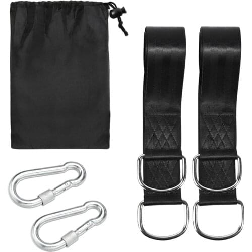 Wide Strap Swing Hammock Connecting Belt Multi-Purpose Tying Rope 2 Tree Swing Straps+2 Screw Lock Carabiners