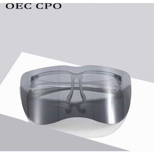 OEC CPO Big Frame One piece Sunglasses Women Oversized Goggle Men Sunglasses Vintage Shades Windproof Mask Glasses Female O722