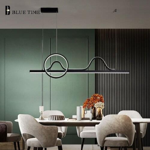Modern Led Pendant Light for Living Room Dining Room Kitchen Decor Hanging Lighting Fixtures Home Indoor Pendant Lamps Black