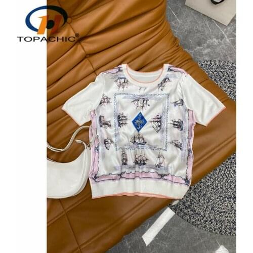 TOPACHIC Women's Silk T-Shirts