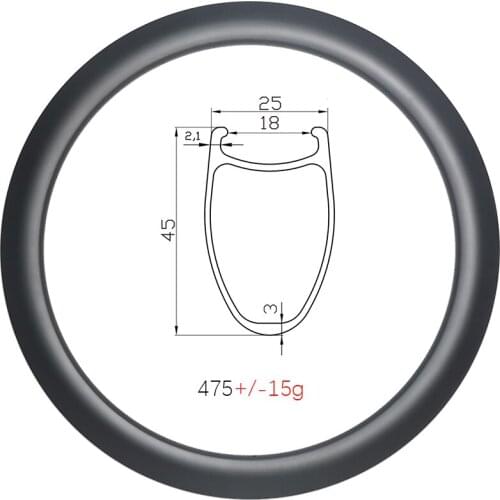 SPDSF 700C 45mm deep disc clincher carbon rims 25mm wide 18mm inner wide road gravel bicycle carbon wheels 20H 21H 24H 28H 32H