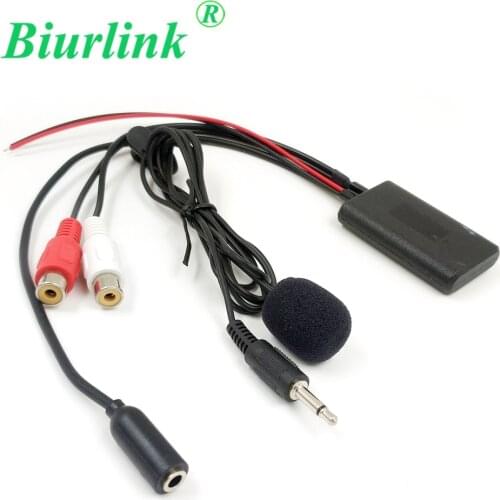 Biurlink Universal Car Radio 3.5MM RCA Audio AUX Input Bluetooth Microphone Cable for Pioneer for Hyundai for Nissan for Mazda
