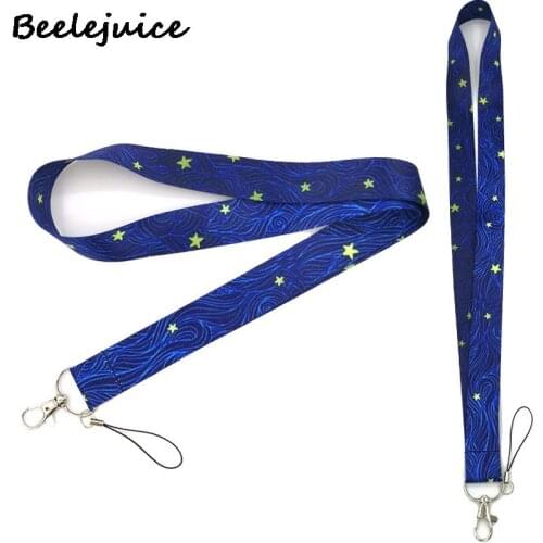 Wave Stars Keychain Lanyards Id Badge Holder ID Card Pass Gym Mobile Phone Badge Holder Key Strap Webbings Ribbons Decorations