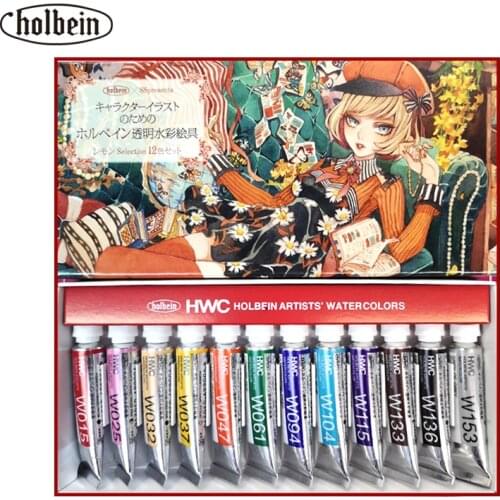 Japan Original Holbein Transparent Watercolor Pigment Seven Gods Nana Natsume Limited Edition 12 Colors Pack Acuarela
