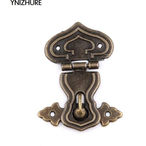 YNIZHURE Hardware Lock Wood Box 20pcs Jewelry Box Latch 64*48mm Antique Alloy Hasp Lock Clasp Retro Wooden Gourd Door