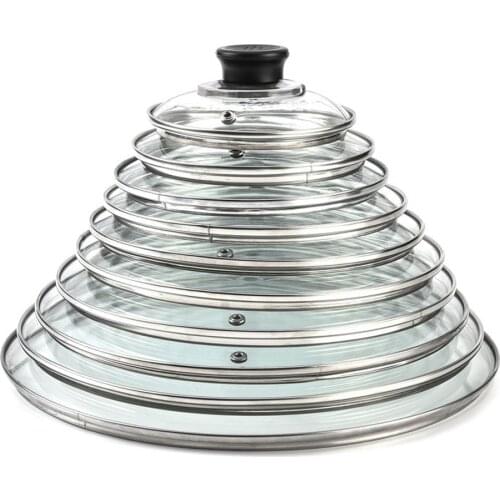 Schnesland Replacement Tempered Glass Lids with Bakelite Knob for Pot or Universal Pan