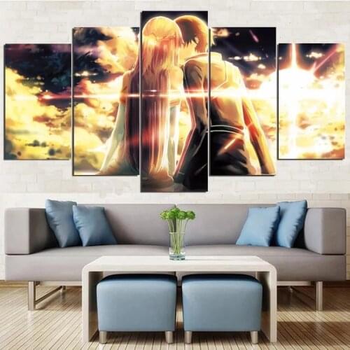 Canvas Painting 5 Pieces Animated Anime Online Wall Art Print Hd Poster Hotel Modular Living Room Home Decoration