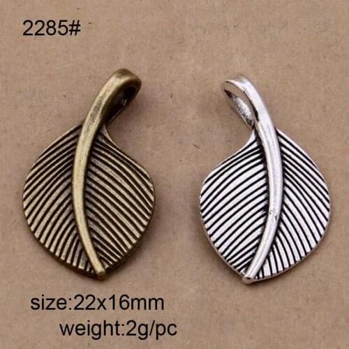 20PCS 22*16MM Retro Color Plated Zinc Alloy Leaves Charms Diy Handmade Jewelry Findings Jewelry Accessories Wholesale