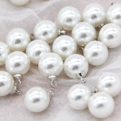 10mm Round Faux Pearl Metal Shank Buttons For Clothing White Wedding Women Shirt Dress Decorative Sewing Accessories Wholesale