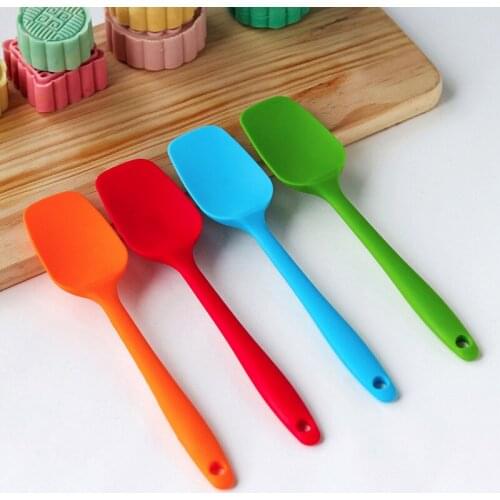 21CM Hot Universal Heat Resistant Integrate Handle Silicone Spoon Scraper Spatula Ice Cream Cake Kitchen Tool Utensil