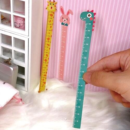 3Pcs 1/12 Dollhouse Miniature Cartoon Height Ruler Doll House Accessories Toys For Dollhouse Decals