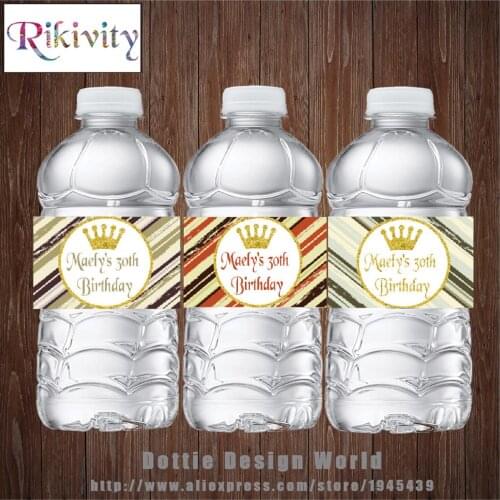 20 Pcs/lot Geometric Water Bottle Wine Champagne Labels Candy Bar Wrapper Sticker Wedding Baby Shower Birthday Party Decoration